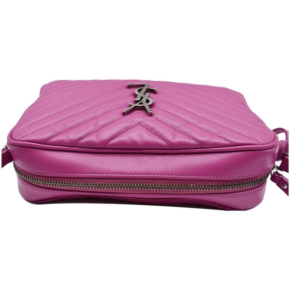 YVES SAINT LAURENT  Lou Chevron Leather Camera Crossbody Bag Pink - Picture 4 of 12